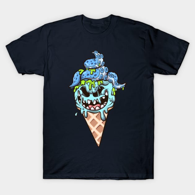 Ice Cream Cone Monster T-Shirt by TheMaskedTooner